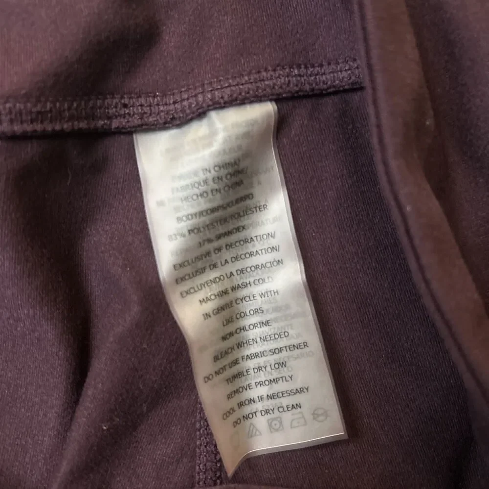 Betsy Johnson Performance Leggings capri purple embellished pull on size XL - Picture 6 of 12